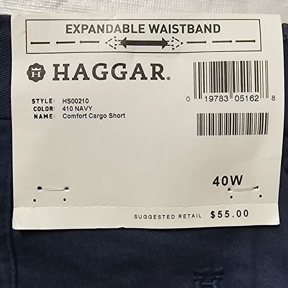Haggar Comfort Cargo Shorts with Tech Pocket Expandable Waistband Men's 40 NWT - Picture 7 of 10